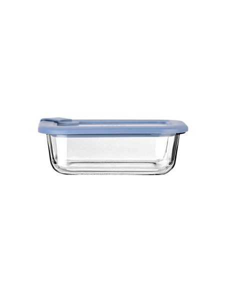 ΦΑΓΗΤΟΔΟΧΕΙΟ COLORSEAL ΓΥΑΛΙΝΟ 370ml 16.3x12.3x6.2cm ΜΕ ΚΑΠΑΚΙ ΣΙΛΙΚΟΝΗΣ ΜΠΛΕ