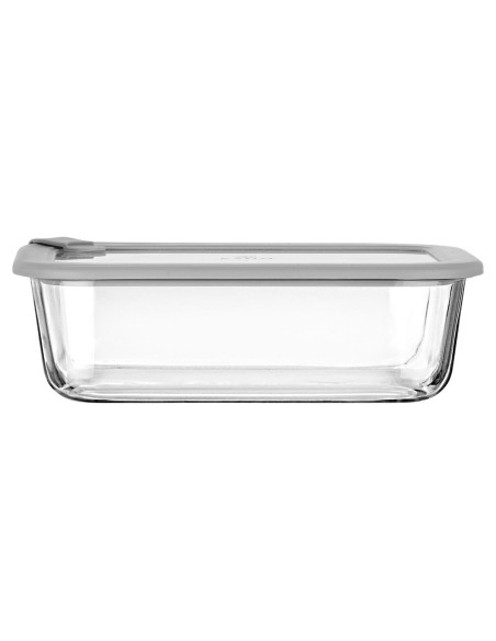 ΦΑΓΗΤΟΔΟΧΕΙΟ COLORSEAL ΓΥΑΛΙΝΟ 1520ml 23.5x17.8x7.6cm ΜΕ ΚΑΠΑΚΙ ΣΙΛΙΚΟΝΗΣ ΓΚΡΙ