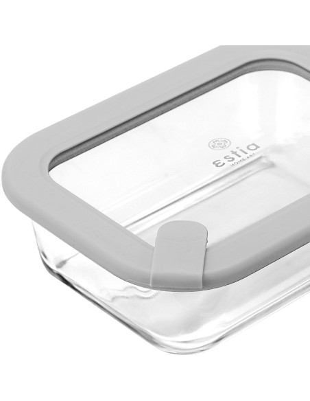 ΦΑΓΗΤΟΔΟΧΕΙΟ COLORSEAL ΓΥΑΛΙΝΟ 640ml 18.9x14.5x6.7 ΜΕ ΚΑΠΑΚΙ ΣΙΛΙΚΟΝΗΣ ΓΚΡΙ